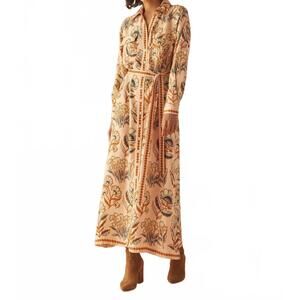 NEW OMIKA aleena butternut palma maxi dress in beige